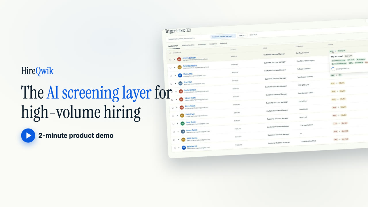 HireQwik product demo preview